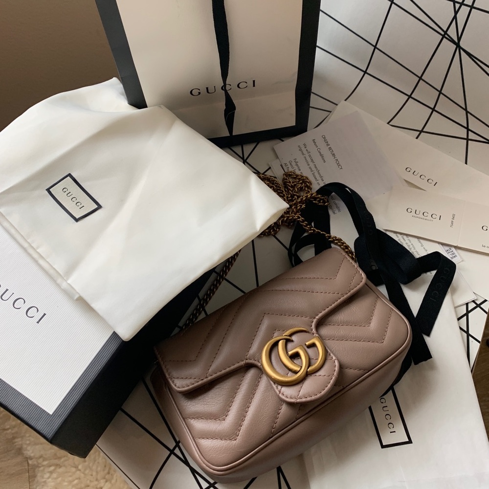 Gucci Marmont super mini dusty pink